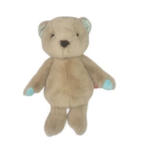 B Softies Plush Teddy Bear Cara-Mellow Brown Blue Paws Stuffed Animal 11"